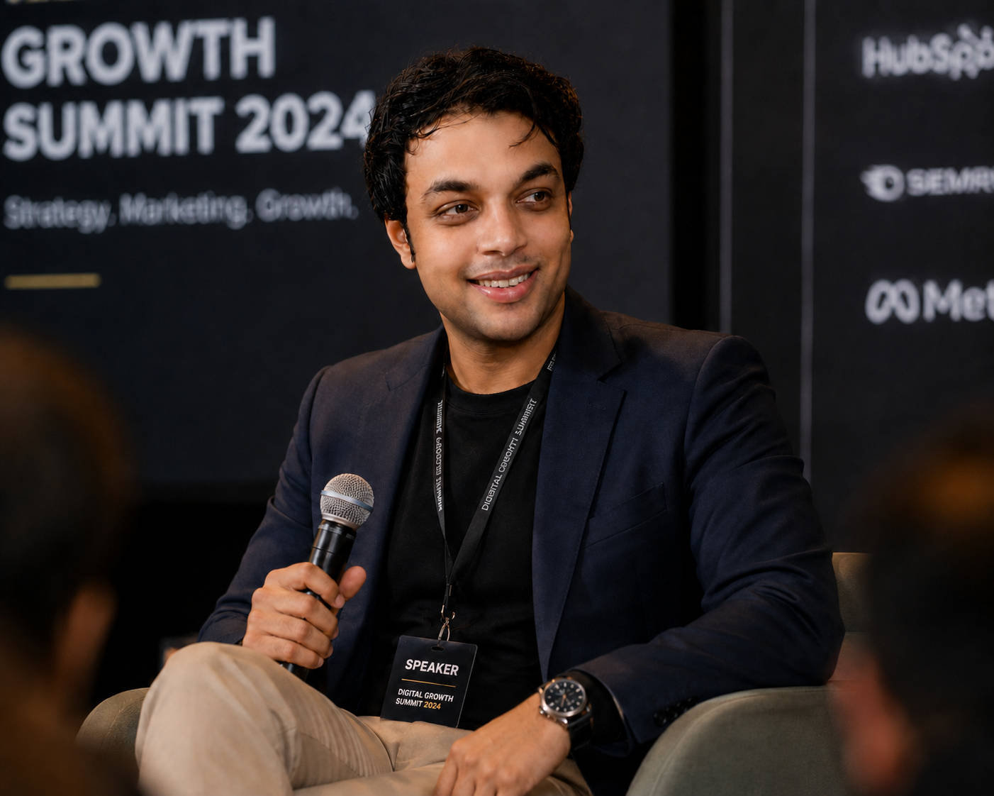 Sparsha Majumder speaking at a growth summit